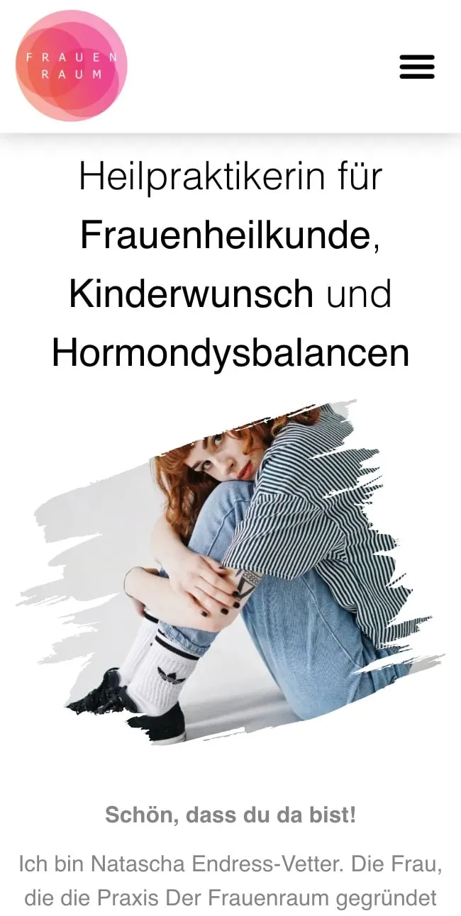 Screenshot der Der Frauenraum Website – Mobile