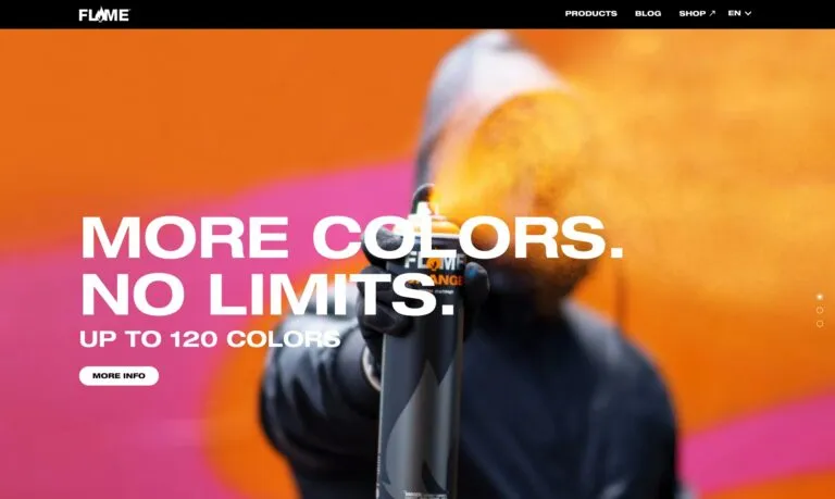 Screenshot der Flame Paint Design Website