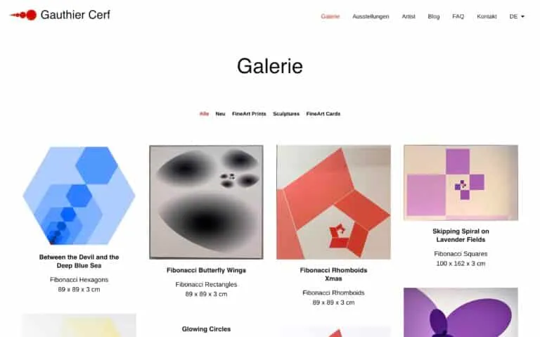 Screenshot der Gauthier Cerf Website