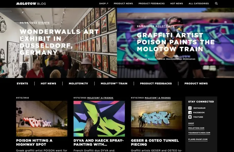 Screenshot des MOLOTOW Blogs