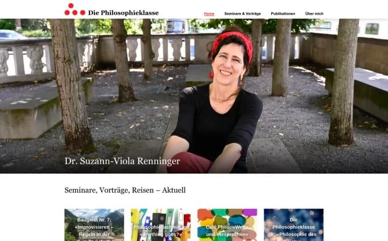 Screenshot der Philosophieklasse Website