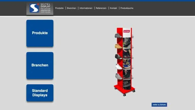 Screenshot der Seitel Display Website