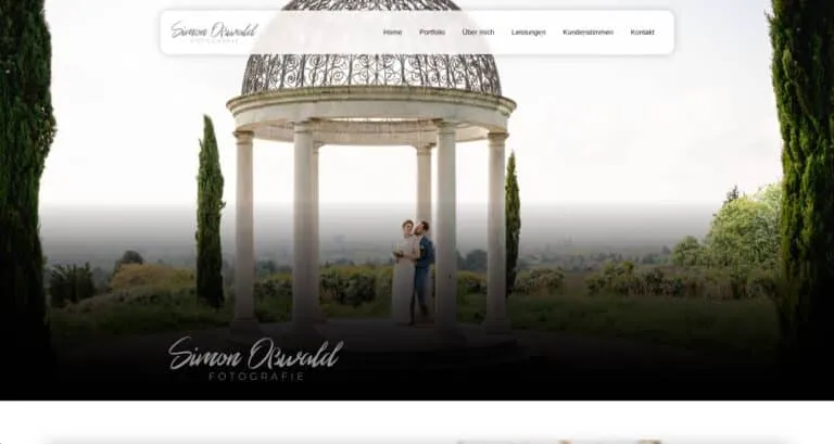 Screenshot der Simon Oßwald Fotografie Website