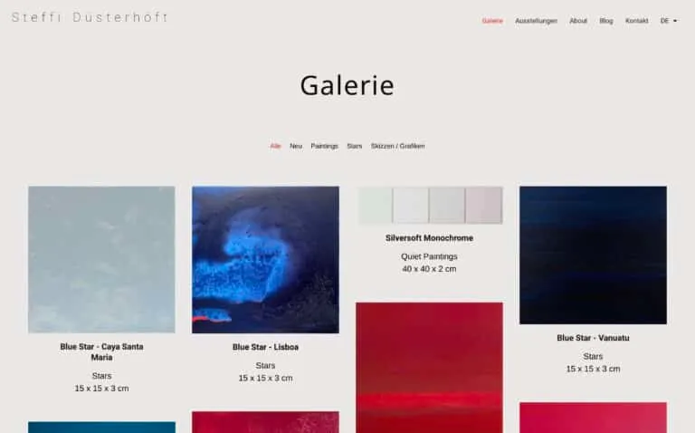 Screenshot der Website Steffi Düsterhöft