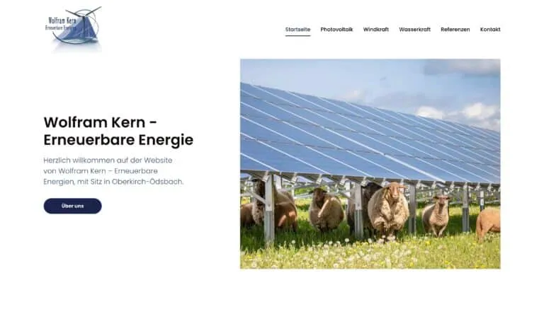 Screenshot der Wolfram Kern / wk-energie Website