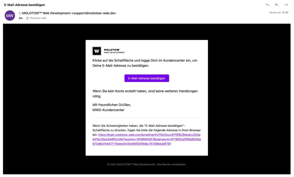 E-Mail-Adresse bestätigen