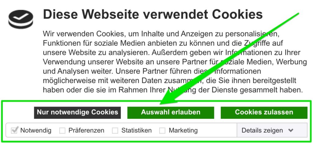 Cookiebot mehrere Ebenen